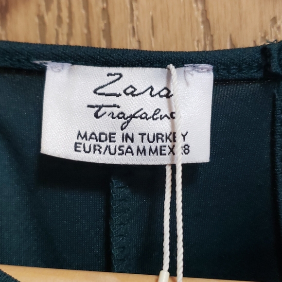 Zara Trafaluc dark green racerback dress Size Medium - Picture 2 of 10